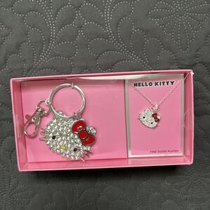 Sanrio Hello Kitty Bling Pendant Necklace w/ Key Chain Set NIB Bling Kitira Gift